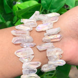 10pcs AB Quartz Top Drilled Stick Point Pendants Clear Crystal Beads