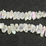 10pcs AB Quartz Top Drilled Stick Point Pendants Clear Crystal Beads