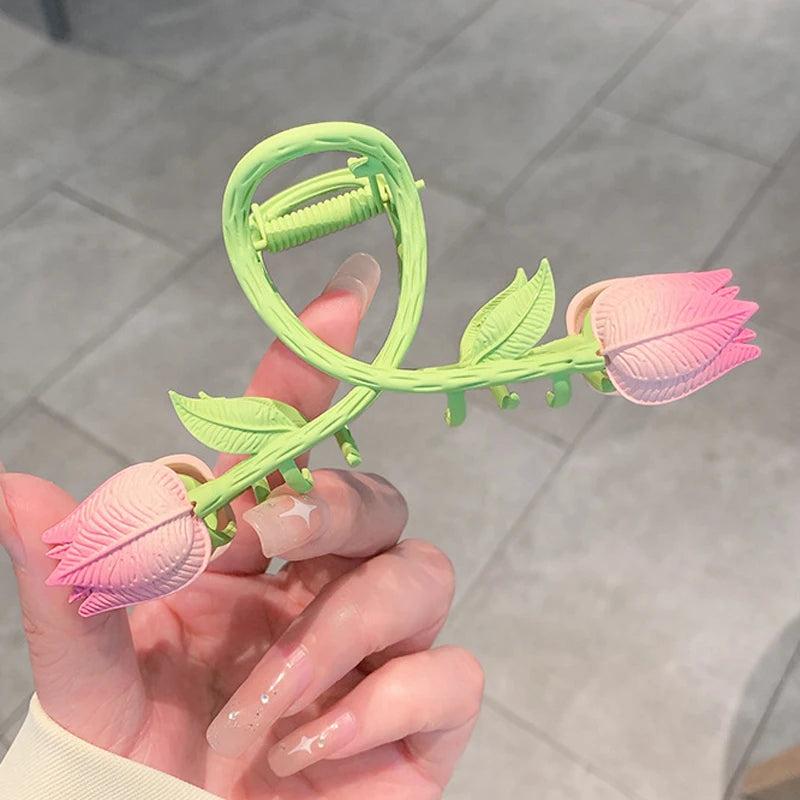 Women Flowers Geometric Metal Hair Claw Vintage Hair Clips Headband Hairpin