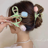 Women Flowers Geometric Metal Hair Claw Vintage Hair Clips Headband Hairpin