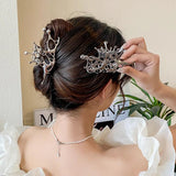 Y2k Geometric Claw Clips Silver Hair Accessories