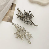 Y2k Geometric Claw Clips Silver Hair Accessories