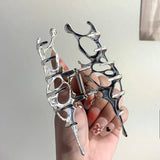 Y2k Geometric Claw Clips Silver Hair Accessories
