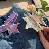 Muweordy Star Hair Clips Acetate Large Crab Hair Claw Clip for Women Girls