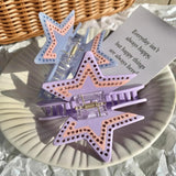 Muweordy Star Hair Clips Acetate Large Crab Hair Claw Clip for Women Girls