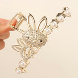 Vintage Hair Claws Pearls Rhinestone Geometric Hair Clips