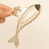 Vintage Hair Claws Pearls Rhinestone Geometric Hair Clips