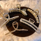Vintage Rhinestone Hair Clips Geometric Hairpins Barrette Hair Accessories