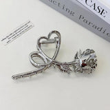 Y2K Rose Vintage Hair Claws Clips Metal Flowers Hair Accessories
