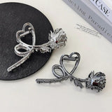 Y2K Rose Vintage Hair Claws Clips Metal Flowers Hair Accessories