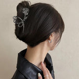 Y2K Rose Vintage Hair Claws Clips Metal Flowers Hair Accessories