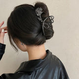 Y2K Rose Vintage Hair Claws Clips Metal Flowers Hair Accessories