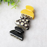 3pack Daisy Acrylic Small Hair Claw Hair Clips for Women Girls