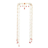 Retro Water Drop Rhinestone Hairpin Tassel Headband
