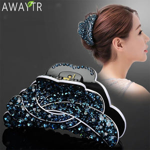 Vintage Rhinestone Hair Claw Hairpin Crystal Hair Clips