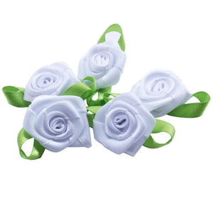 100pcs Mini Rose Flower Bow Wedding Craft Sewing DIY Accessories