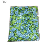 100pcs Mini Rose Flower Bow Wedding Craft Sewing DIY Accessories