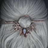 Vintage Moonstone Hair Sticks Gothic Skull Hair Chopsticks Retro Maple Hairpins