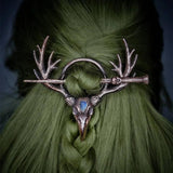 Vintage Moonstone Hair Sticks Gothic Skull Hair Chopsticks Retro Maple Hairpins