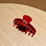 Retro Acetate Red Hair Claw Clips Thick Hair Hairgrip Barrettes