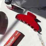 Retro Acetate Red Hair Claw Clips Thick Hair Hairgrip Barrettes