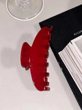Retro Acetate Red Hair Claw Clips Thick Hair Hairgrip Barrettes