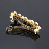 Cat's Eye Zircon Spring Hair Clip Pearl Bowknot