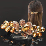 Purple Crystal Flower Hair Clip Rhinestone Spring Mother Hair Accessory