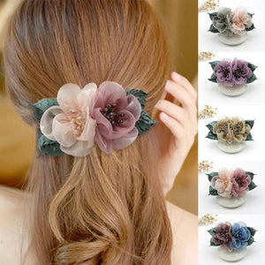 Flower Shape Spring Clip Hairpin Ponytail