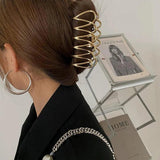 Silver Geometric Hair Claw Vintage Hairpin Accessory
