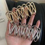 Silver Geometric Hair Claw Vintage Hairpin Accessory