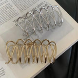 Silver Geometric Hair Claw Vintage Hairpin Accessory
