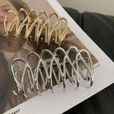Silver Geometric Hair Claw Vintage Hairpin Accessory
