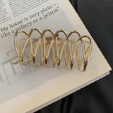 Silver Geometric Hair Claw Vintage Hairpin Accessory