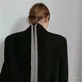 Silver Metal Hyperbole Tassel Hair Clip For Women
