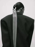 Silver Metal Hyperbole Tassel Hair Clip For Women