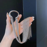 Silver Metal Hyperbole Tassel Hair Clip For Women