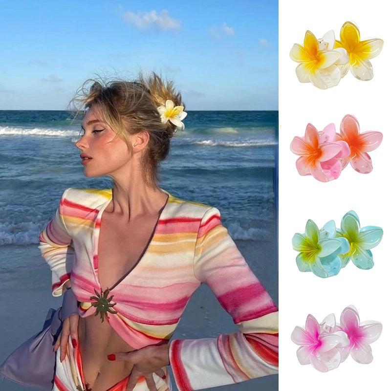 Bohemia Egg Flower Hair Clips Large Hair Claw Hairpin