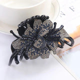 Double Flower Rhinestone Hair Claws Clips for Girls Women Hairpins