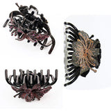 Double Flower Rhinestone Hair Claws Clips for Girls Women Hairpins