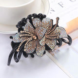 Double Flower Rhinestone Hair Claws Clips for Girls Women Hairpins