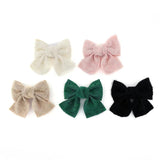 Plush Lace Tape Hair Bows Hairpins Girls Duckbilled Hair Clips Barrettes Clip