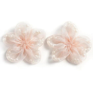 10pcs 65mm Organza Flower Bead Head Wedding Party Decor Sewing Clothing DIY