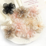 10pcs 65mm Organza Flower Bead Head Wedding Party Decor Sewing Clothing DIY