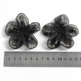 10pcs 65mm Organza Flower Bead Head Wedding Party Decor Sewing Clothing DIY