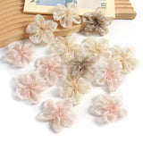 10pcs 65mm Organza Flower Bead Head Wedding Party Decor Sewing Clothing DIY