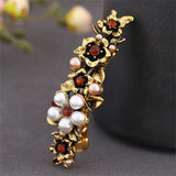 Vintage Floral Hair Clips Set, Crystal Metal Barrettes for Women