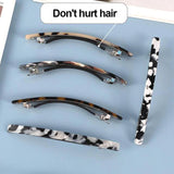 Leopard Acetate Geometric Hair Clips Vintage Hairpins Long Barrettes All Match