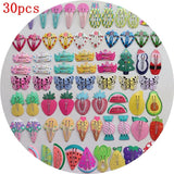 30pcs Cartoon Animal Fruit Hairpins Girls Sweet Hair Decorate Metal Hair Clip
