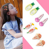 30pcs Cartoon Animal Fruit Hairpins Girls Sweet Hair Decorate Metal Hair Clip